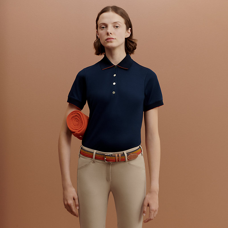 トップス HERMES POLO DOUBLE JEU MC FEMME Camisa polo técnica Double Jeu | Hermès Brasil